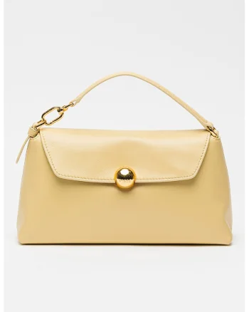 Geanta crossbody de piele cu bareta aditionala Sfera Soft, Galben pai