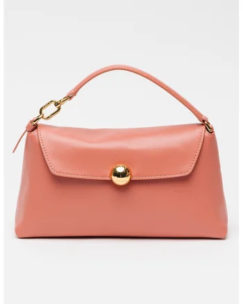 Geanta crossbody de piele cu bareta aditionala Sfera Soft, Roz prafuit