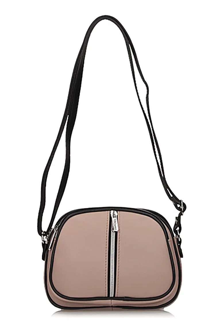 Geanta crossbody din piele, Maro deschis