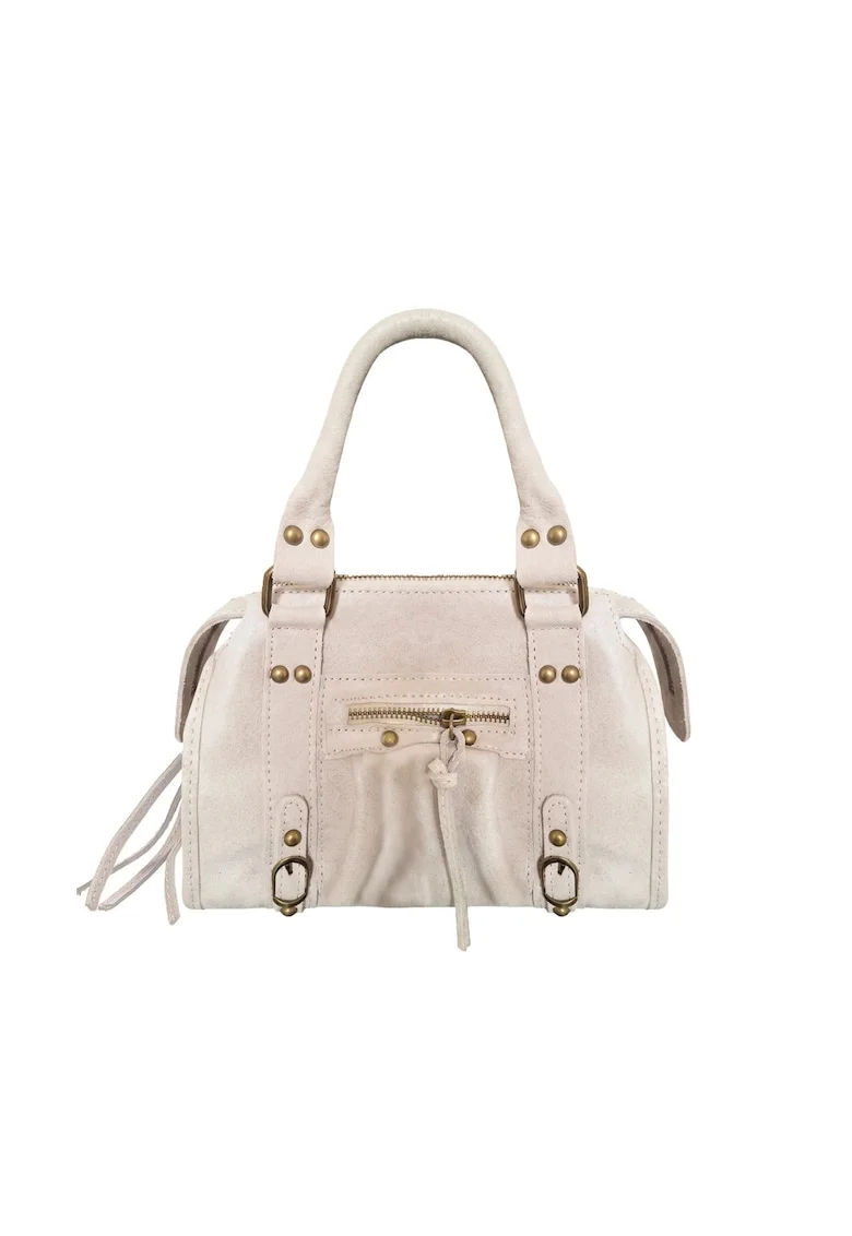 Geanta crossbody din piele intoarsa Erisia, Bej