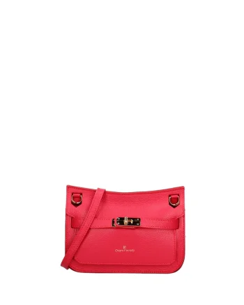 Geanta crossbody din piele Erisia Ultra, Roz zmeuriu
