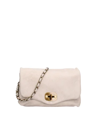 Geanta crossbody din piele intoarsa Floralia Lux, Bej
