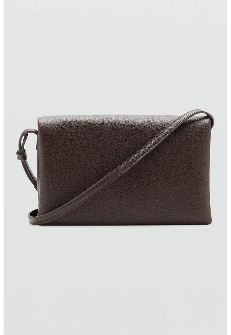Geanta crossbody de piele ecologica cu bretele ajustabile, Maro inchis