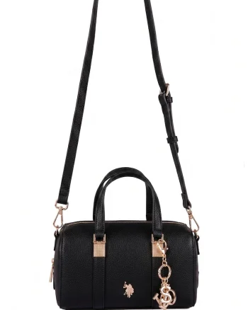 Geanta tip Crossbody, aplicatii cu logo, sistem de inchidere cu fermoar si maner reglabil