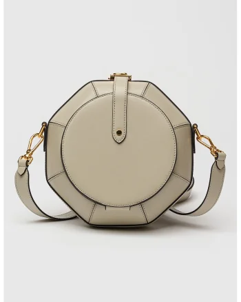 Geanta crossbody de piele cu bareta ajustabila, Verde pal
