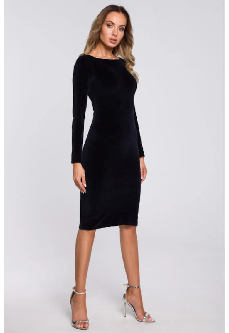 Rochie bodycon din velur,, Albastru
