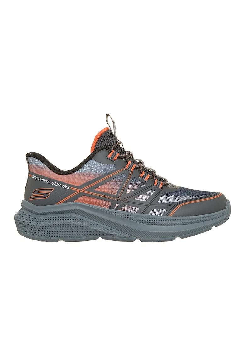 Pantofi sport Microspec Velocity Slip-Ins din plasa, Gri antichizat/Gri carbune