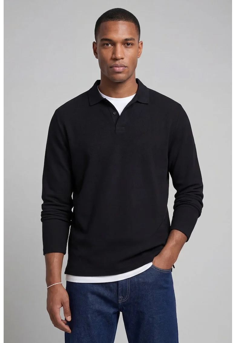 Bluza polo uni regular fit, Negru
