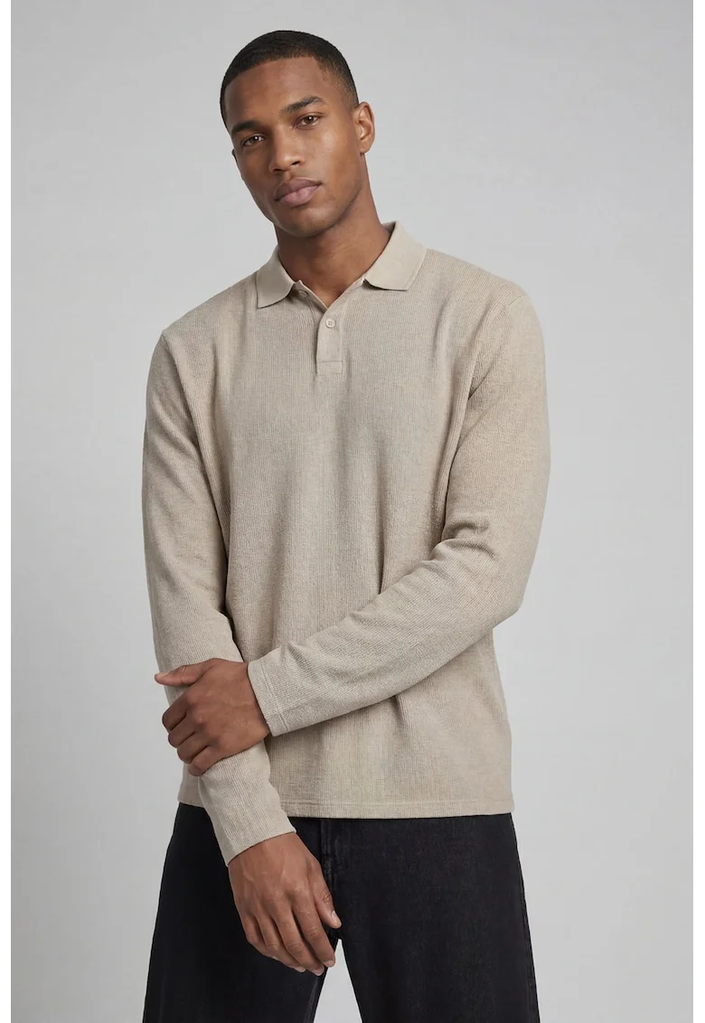 Bluza polo uni regular fit, Bej inchis