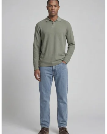 Bluza polo uni regular fit, Verde stins