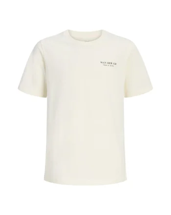 Tricou de bumbac cu imprimeu pe spate, Alb fildes