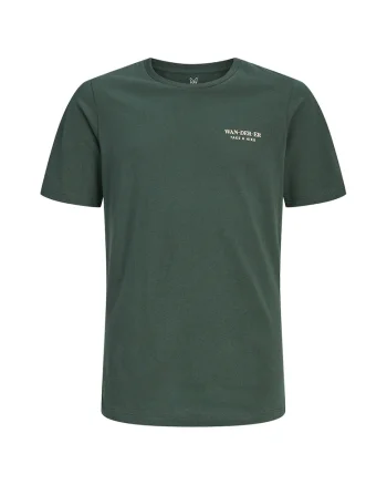 Tricou de bumbac cu imprimeu pe spate, Verde smarald