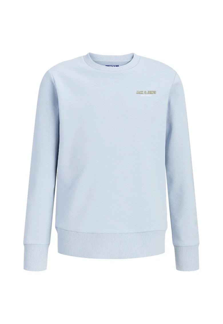 Bluza de trening din amestec de bumbac cu imprimeu pe spate, Albastru pastel