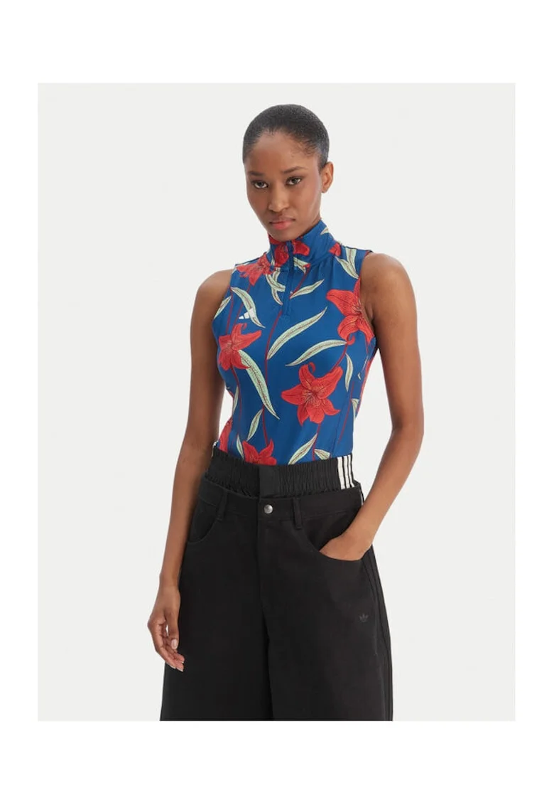 Body Femei,  slim fit, albastru, poliester reciclat