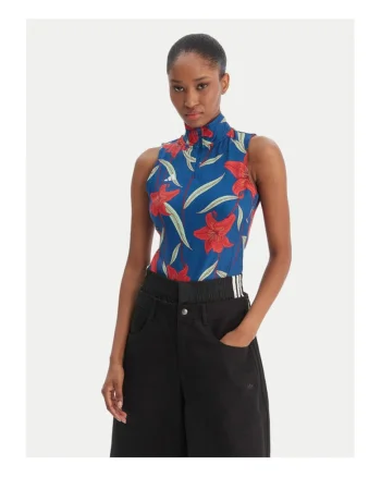 Body Femei,  slim fit, albastru, poliester reciclat