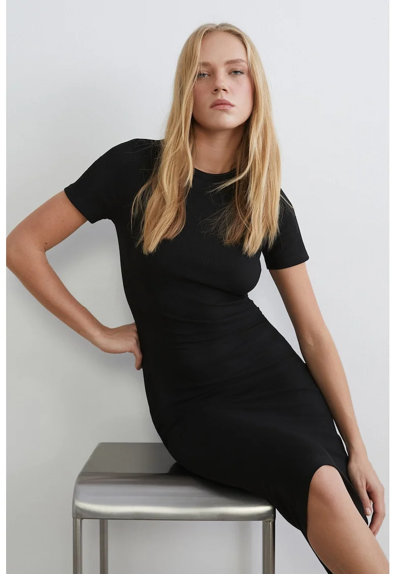 Rochie bodycon tip tricou, Negru