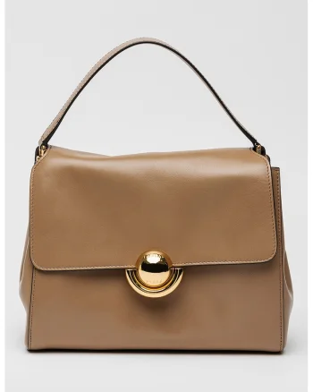 Geanta crossbody din piele cu bareta ajustabila Domus, Maro deschis