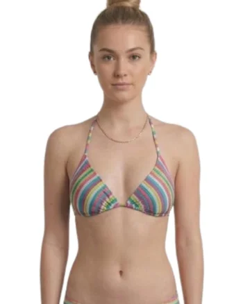 Sutien de baie triunghiular cu model cu dungi,