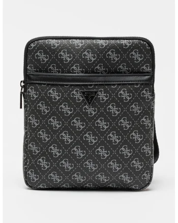 Geanta crossbody cu monograma Vezzola, Negru carbon