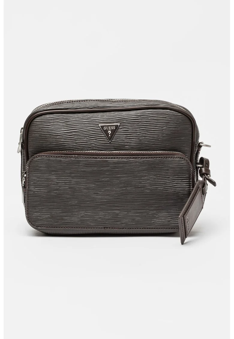 Geanta crossbody cu fermoar Milano, Maro inchis