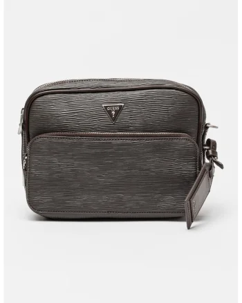 Geanta crossbody cu fermoar Milano, Maro inchis