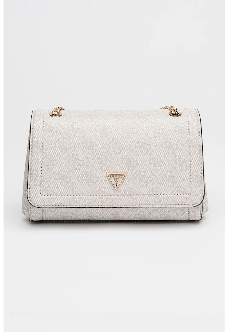Geanta crossbody din piele ecologica cu model monograma Noelle, Bej deschis