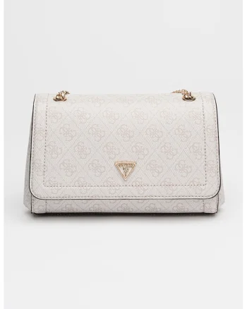 Geanta crossbody din piele ecologica cu model monograma Noelle, Bej deschis