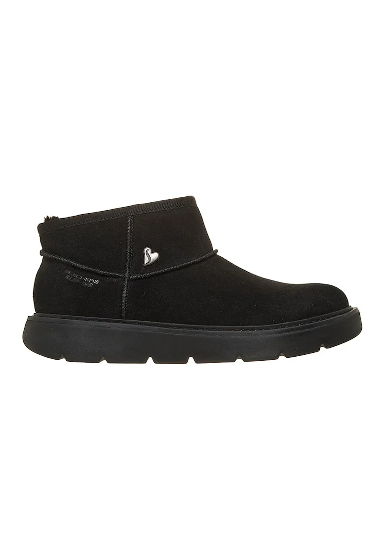 Ghete slip-on Cozy Mini Slip-Ins din piele intoarsa, Negru carbon