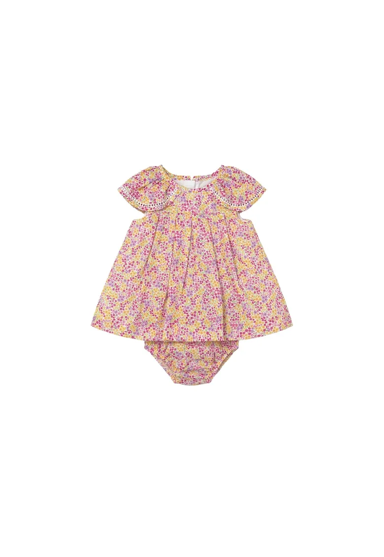 Set de rochie cu model floral si chiloti - 2 piese, Multicolor