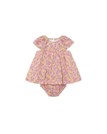 Set de rochie cu model floral si chiloti - 2 piese, Multicolor