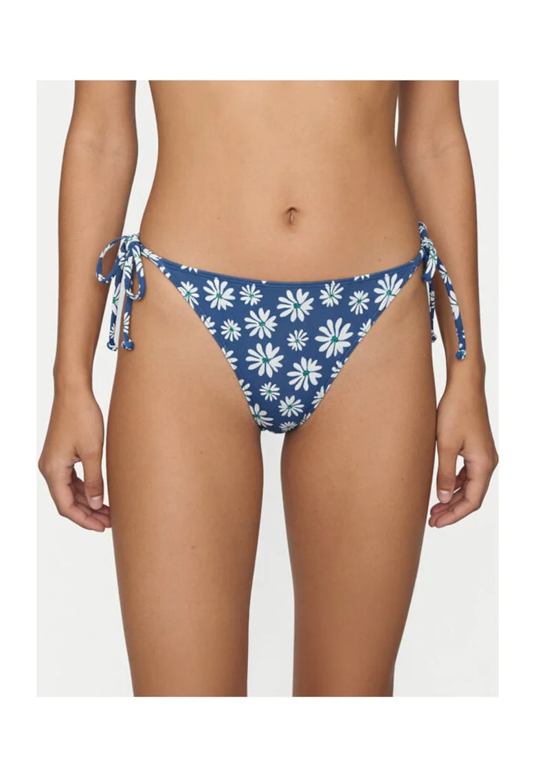 Slip de baie Femeie,  floral, albastru, poliester