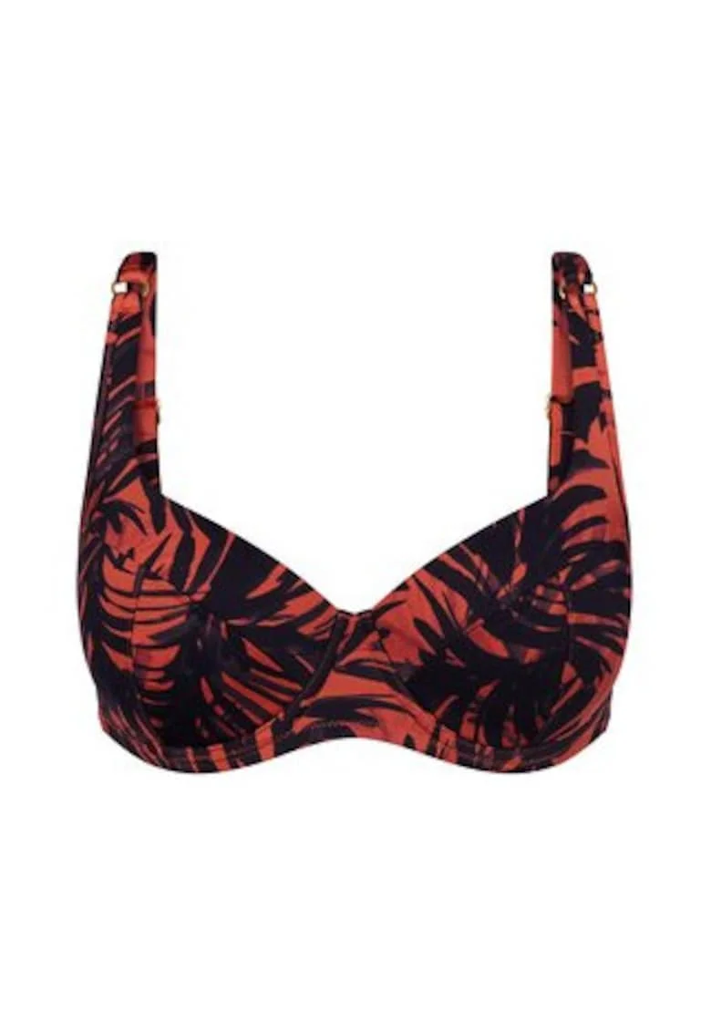 Sutien de bikini dama,  grafic, maro, poliamida/elastan