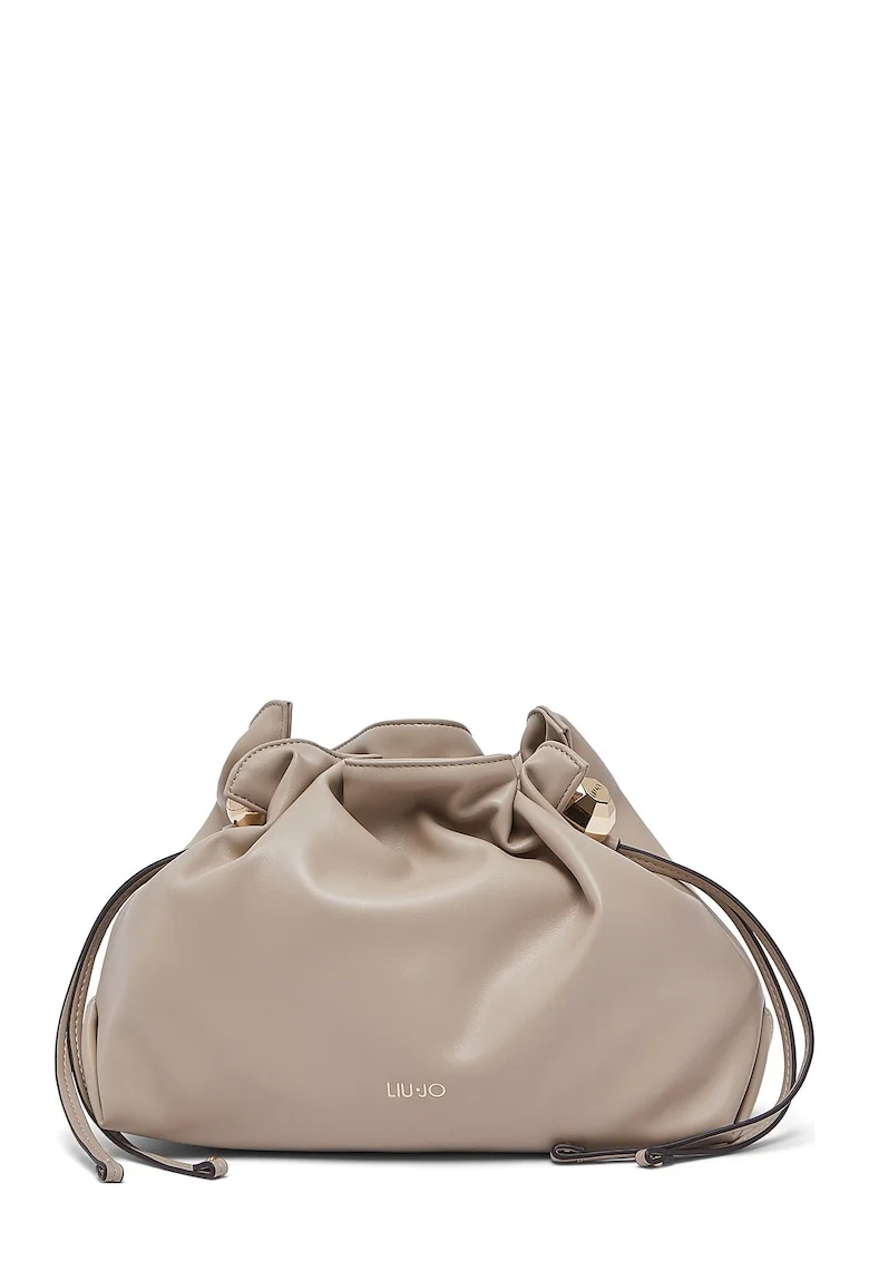 Geanta crossbody de piele ecologica cu snur, Bej