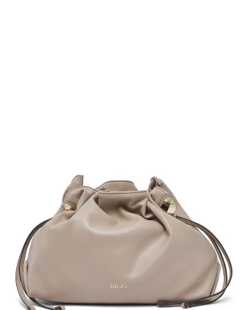 Geanta crossbody de piele ecologica cu snur, Bej
