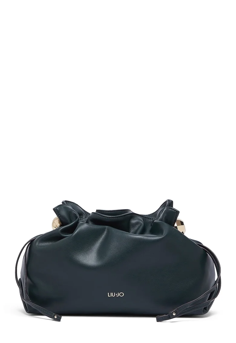 Geanta crossbody de piele ecologica cu snur, Albastru oceanic