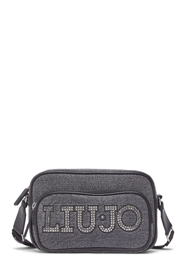 Geanta crossbody cu logo, Gri