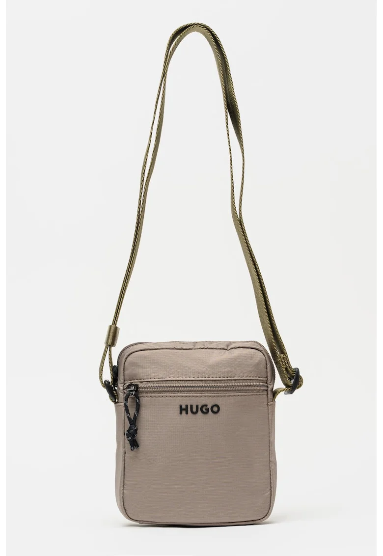 Geanta crossbody cu logo, Maro deschis