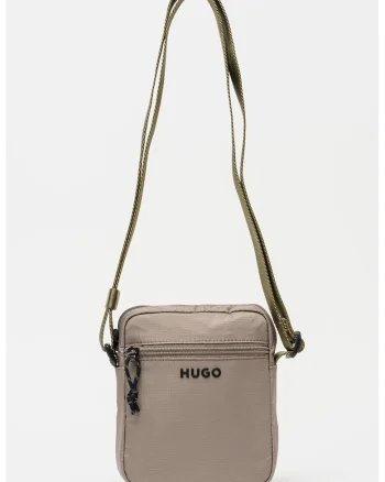 Geanta crossbody cu logo, Maro deschis