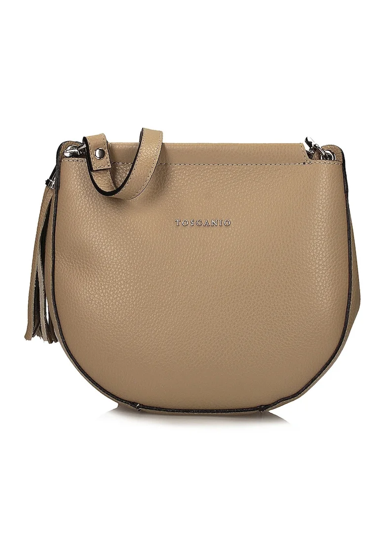 Geanta crossbody din piele, Maro deschis