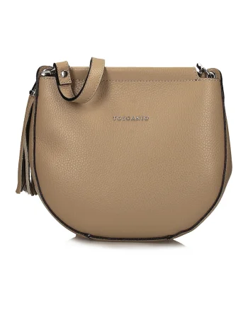 Geanta crossbody din piele, Maro deschis