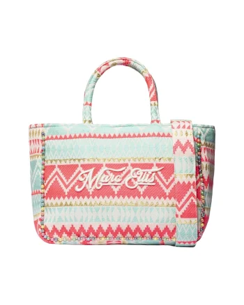 Geanta cu maner si logo Fast, Coral/Albastru glaciar