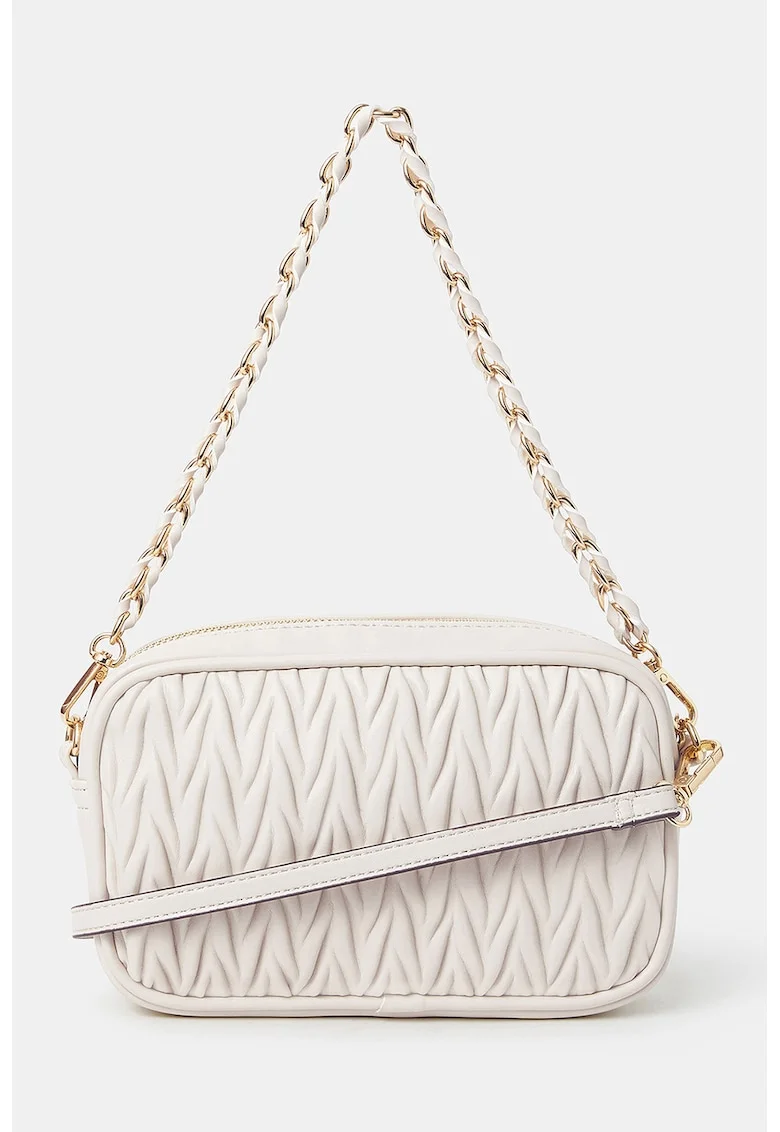 Geanta crossbody de piele ecologica, Crem