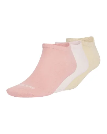 Set de 3 perechi de sosete pana la glezna cu imprimeu logo si model unisex, Roz deschis/Roz pal/Nude rose