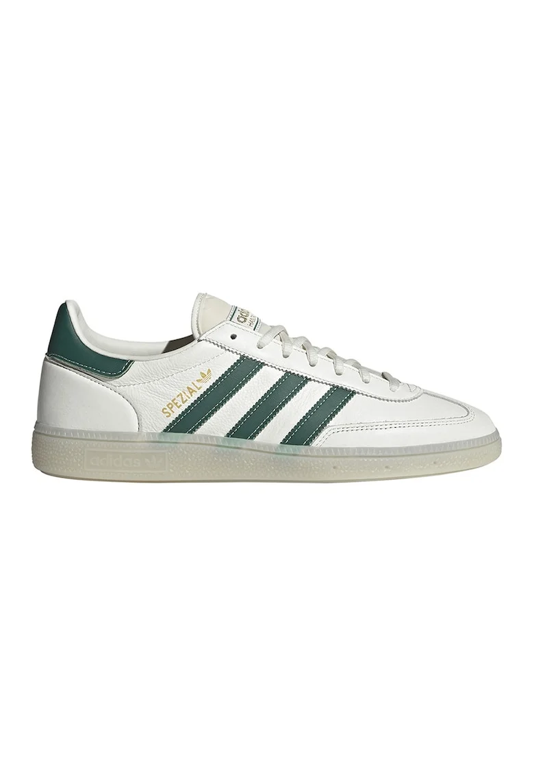 Pantofi sport Handball Spezial low-cut de piele, Alb/Verde
