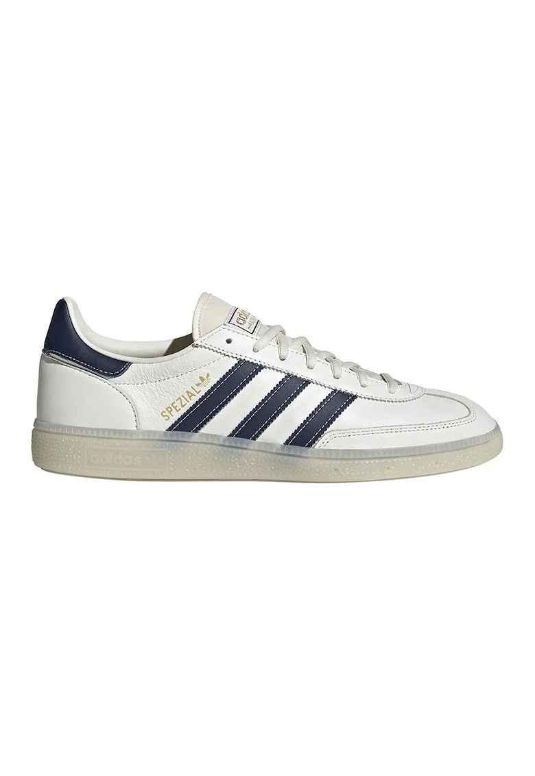 Pantofi sport Handball Spezial low-cut de piele, Alb murdar/Bleumarin