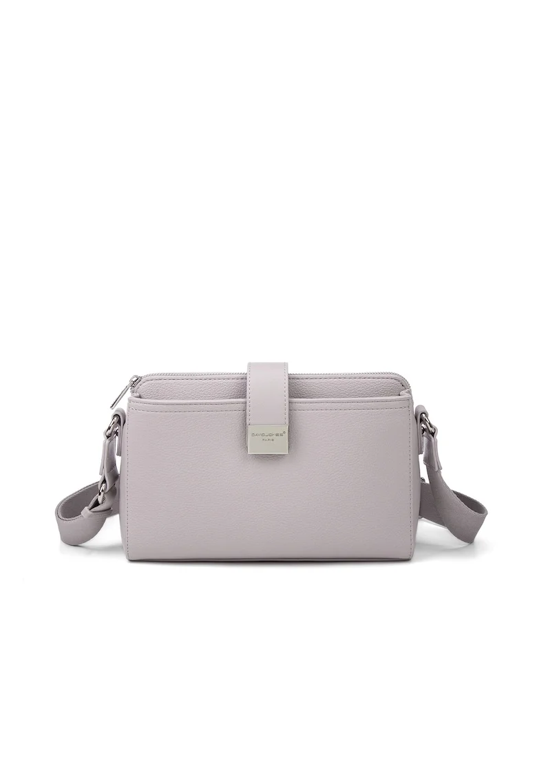 Geanta crossbody de piele ecologica Lunara Nova, Gri melange