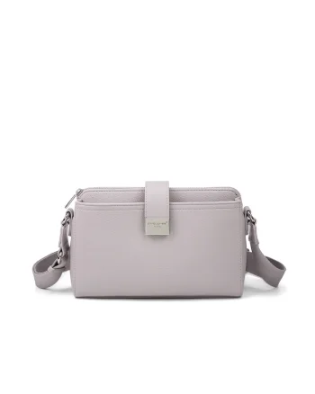 Geanta crossbody de piele ecologica Lunara Nova, Gri melange