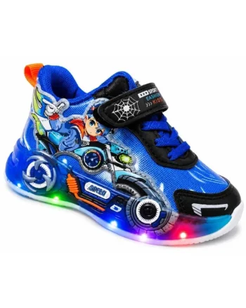 Pantofi sport cu lumini LED, Model Carting, Albastru, Marimea