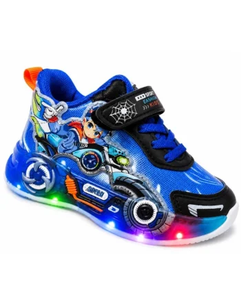 Pantofi sport cu lumini LED, Model Carting, Albastru, Marimea