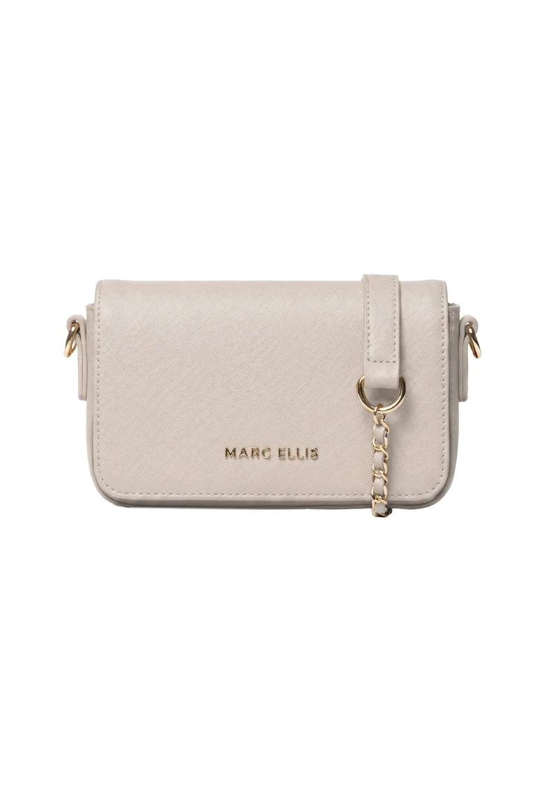 Geanta crossbody din piele ecologica, Ecru